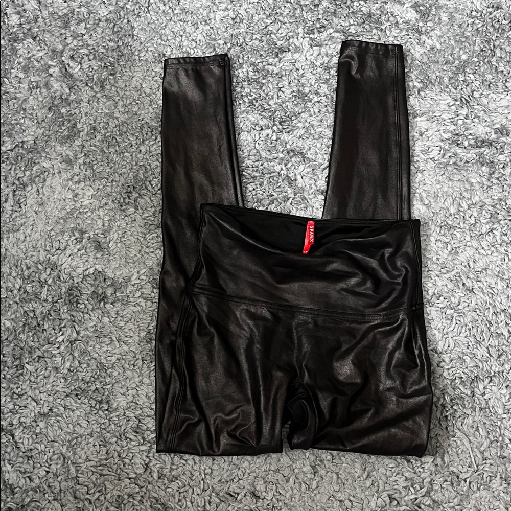 SPANX Faux Leather Black Leggings